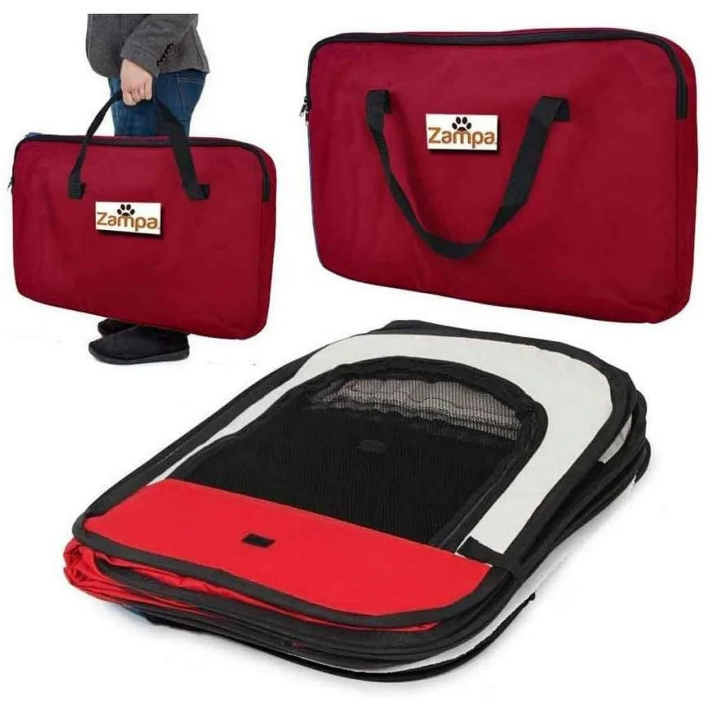 Zampa Red & Tan Portable Pet Playpen